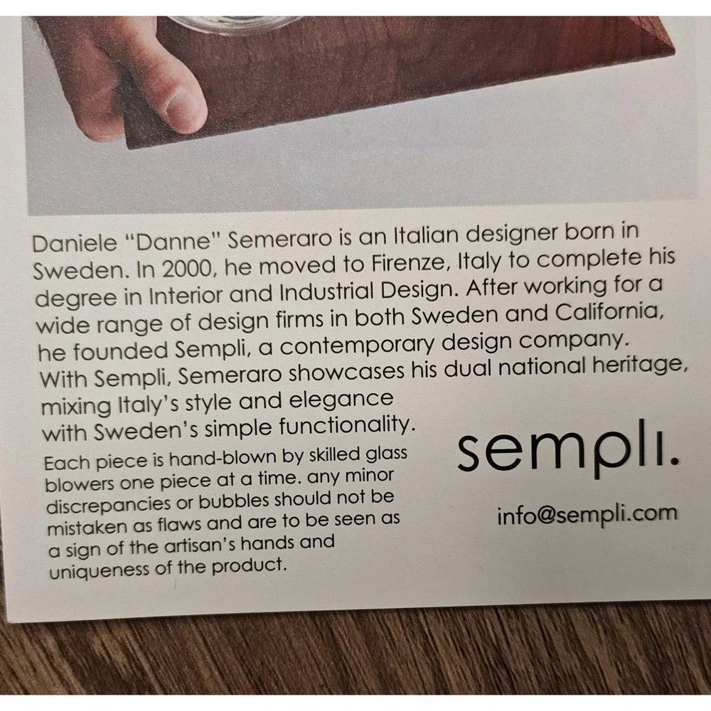 Sempli Cupa-Rocks Glasses Set‎ of 2 Hand-Blown Spinning Wine Stemless Rocks